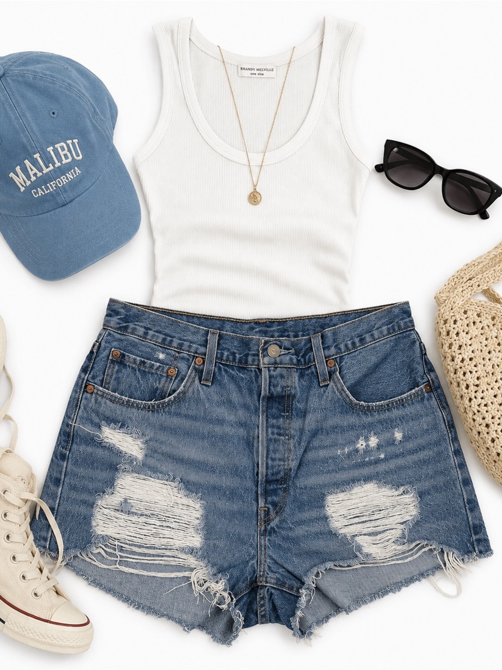 Levi’s 501 Distressed Denim Cutoff Shorts | Y2K Grunge Raw Hem Jean Shorts